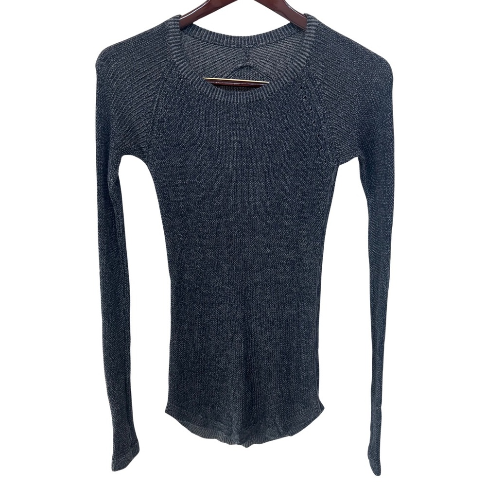 Lululemon Cabin Yogi Long Sleeve Sweater Inkwell Heathered Blue Sz Small (2-4)